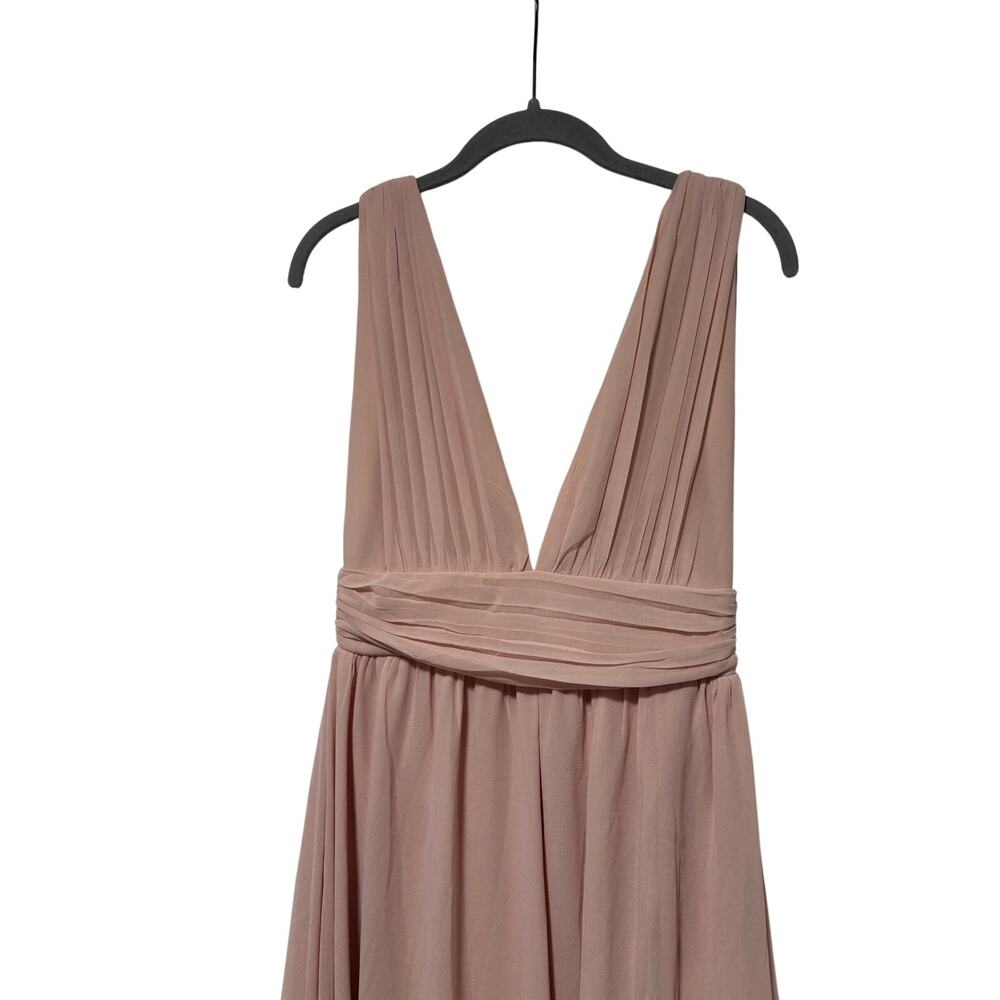 Lulus Blush Pink Maxi Dress XS Formal Bridesmaid Wedding Prom V Neck Long - Picture 3 of 10